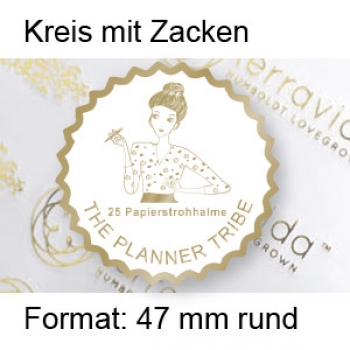 Preview: Prestige Etikett "Kreis mit Zacken" Preview: Prestige Etikett "Kreis mit Zacken"