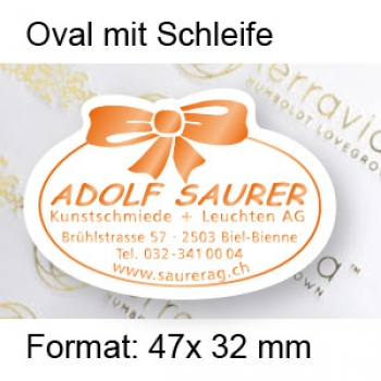 Preview: Prestige Etikett "Oval mit Schleife" Preview: Prestige Etikett "Oval mit Schleife"