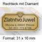 Preview: Prestige Etikett "Rechteck mit Diamant"