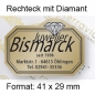 Preview: Prestige Etikett "Rechteck mit Diamant"