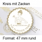 Preview: Prestige Etikett "Kreis mit Zacken"