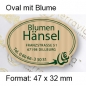 Preview: Prestige Etikett "Oval mit Blume"