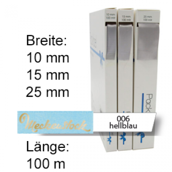 Seidenband, einfarbig bedruckt, hellblau (006)