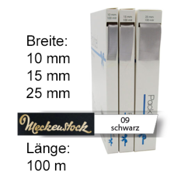Seidenband, einfarbig bedruckt, schwarz (09)