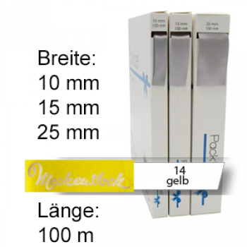 Seidenband, einfarbig bedruckt, gelb (14)