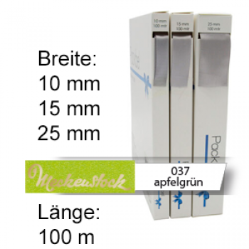 Seidenband, einfarbig bedruckt, apfelgrün (37)