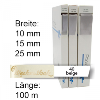 Seidenband, einfarbig bedruckt, beige (40)