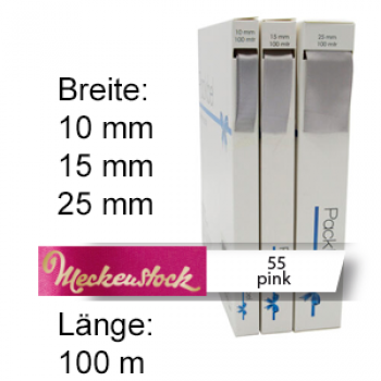 Seidenband, einfarbig bedruckt, pink (55)