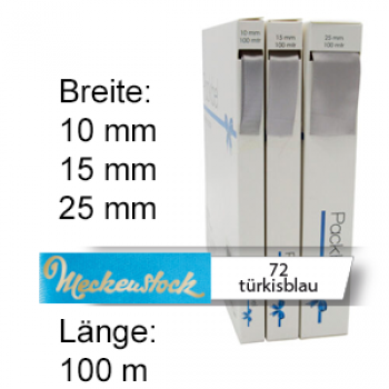 Seidenband, einfarbig bedruckt, türkisblau (72)