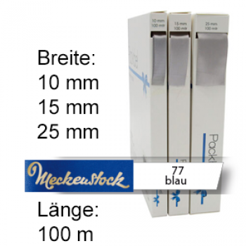 Seidenband, einfarbig bedruckt, blau (77)