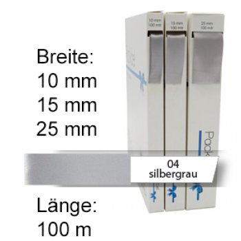 Seidenband, unbedruckt, silbergrau (04)