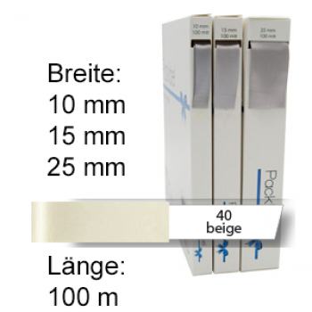 Seidenband, unbedruckt, beige (40)