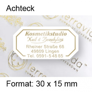 Prestige Etikett "Achteck"