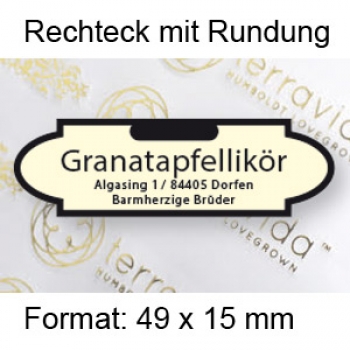 Prestige Etikett "Rechteck mit Rundung"
