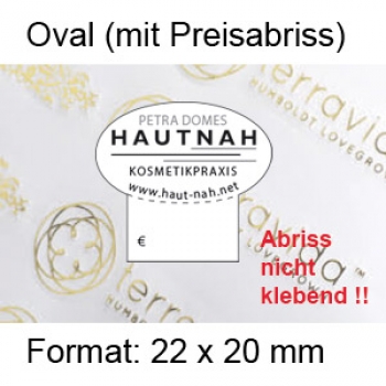 Prestige Etikett "Oval klein" - mit Preisabriss