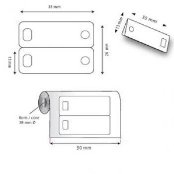 Preview: Kettenetikett, Höhe 13 mm, Breite 35 mm