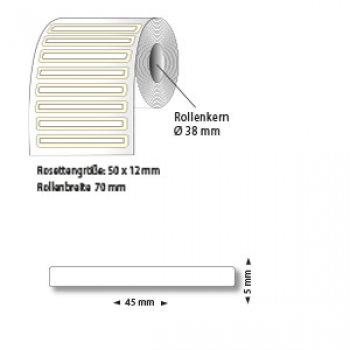 Preview: Brillenetikett, Höhe 45 mm, Breite 5 mm