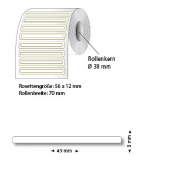 Preview: Brillenetikett, Höhe 49 mm, Breite 3 mm
