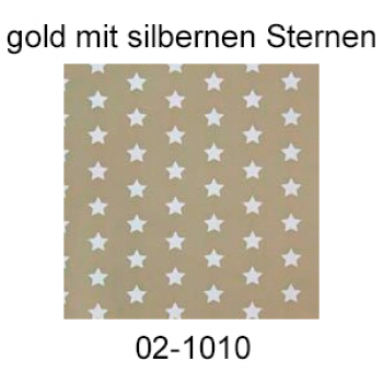 Simple Packet Folie, gold mit silbernen Sternen