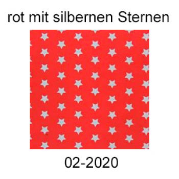 Simple Packet Folie, rot mit silbernen Sternen