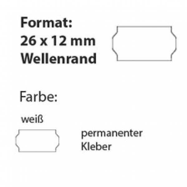 Etiketten 26 x 12 mm WR, weiß, normal klebend