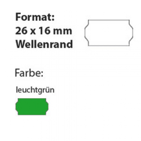 Etiketten 26 x 16 mm WR, leuchtgrün