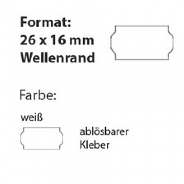 Etiketten 26 x 16 mm WR, weiß, ablösbar