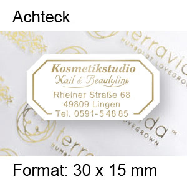 Prestige Etikett "Achteck"