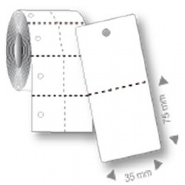 Karton-Rollenetikett 35 x 75 mm
