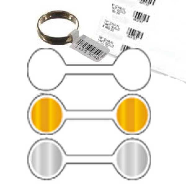 Schlaufenetikett, Höhe 11 mm, Breite 37 mm