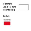 Etiketten 26 x 19 mm RE, leuchtrot